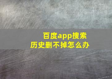 百度app搜索历史删不掉怎么办