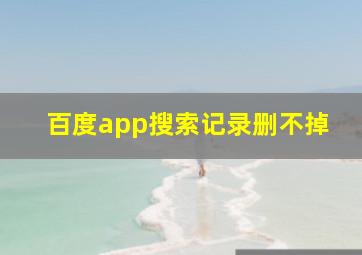 百度app搜索记录删不掉