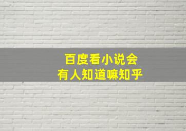 百度看小说会有人知道嘛知乎