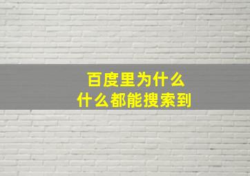 百度里为什么什么都能搜索到