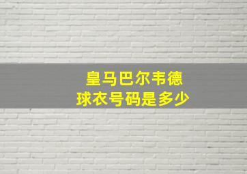 皇马巴尔韦德球衣号码是多少