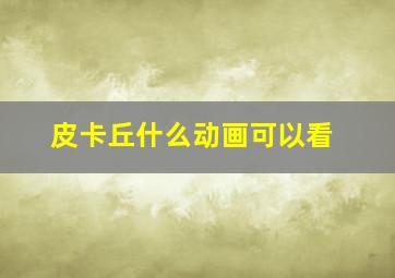 皮卡丘什么动画可以看