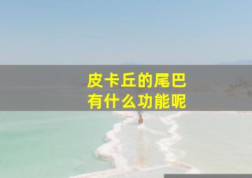 皮卡丘的尾巴有什么功能呢