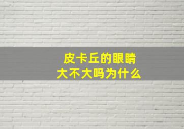 皮卡丘的眼睛大不大吗为什么