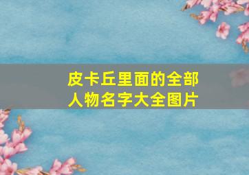 皮卡丘里面的全部人物名字大全图片