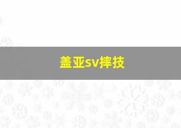 盖亚sv摔技