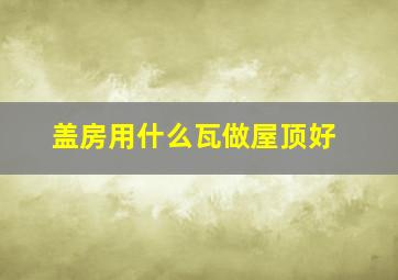 盖房用什么瓦做屋顶好