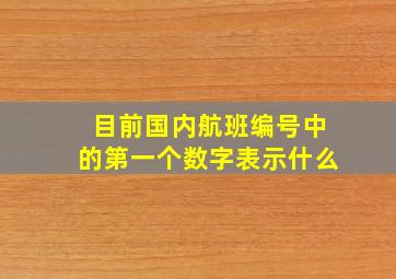 目前国内航班编号中的第一个数字表示什么