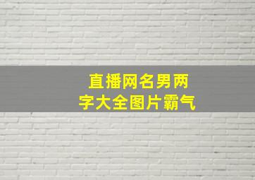 直播网名男两字大全图片霸气