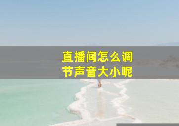 直播间怎么调节声音大小呢