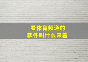 看体育频道的软件叫什么来着