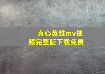 真心英雄mv视频完整版下载免费