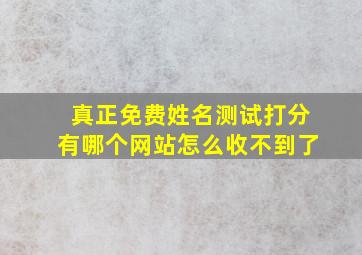 真正免费姓名测试打分有哪个网站怎么收不到了