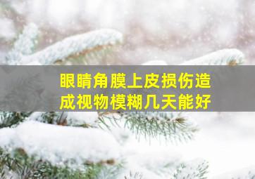 眼睛角膜上皮损伤造成视物模糊几天能好