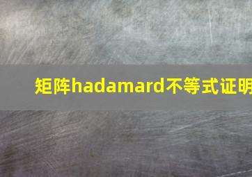 矩阵hadamard不等式证明