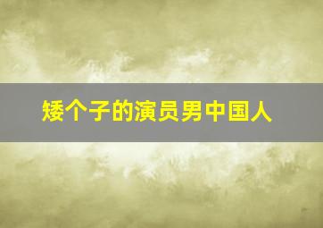 矮个子的演员男中国人