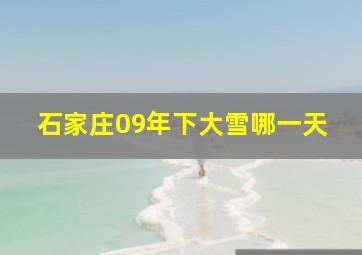 石家庄09年下大雪哪一天