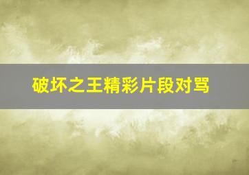 破坏之王精彩片段对骂