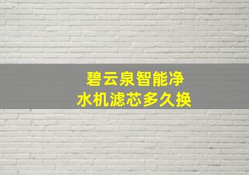 碧云泉智能净水机滤芯多久换