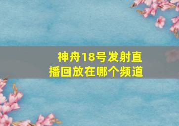 神舟18号发射直播回放在哪个频道