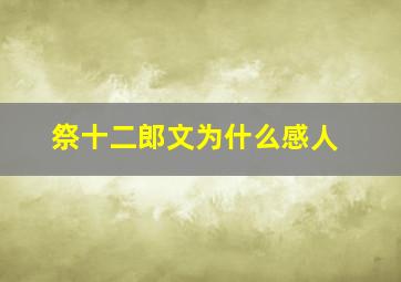 祭十二郎文为什么感人