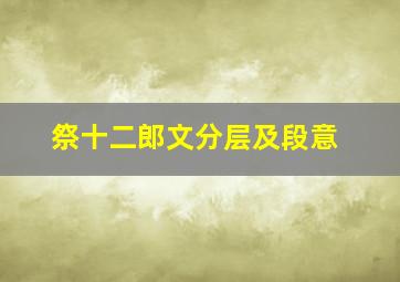 祭十二郎文分层及段意