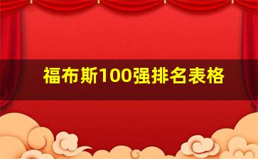 福布斯100强排名表格