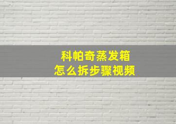 科帕奇蒸发箱怎么拆步骤视频