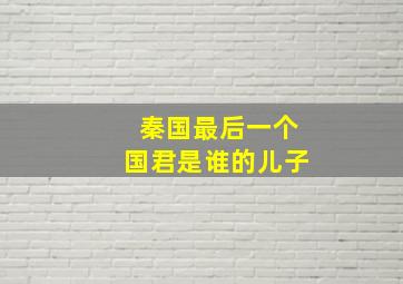 秦国最后一个国君是谁的儿子