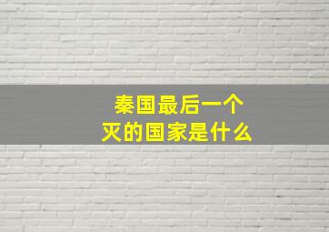 秦国最后一个灭的国家是什么