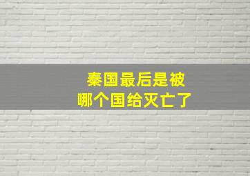 秦国最后是被哪个国给灭亡了