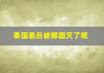 秦国最后被哪国灭了呢