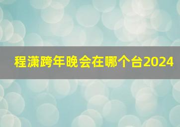 程潇跨年晚会在哪个台2024