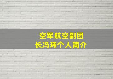 空军航空副团长冯玮个人简介