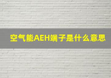 空气能AEH端子是什么意思