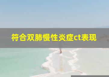 符合双肺慢性炎症ct表现