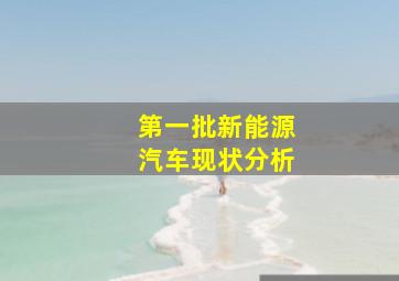 第一批新能源汽车现状分析