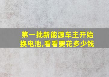 第一批新能源车主开始换电池,看看要花多少钱