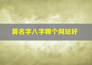 算名字八字哪个网站好