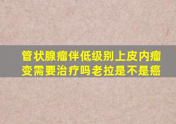 管状腺瘤伴低级别上皮内瘤变需要治疗吗老拉是不是癌