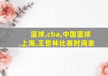 篮球,cba,中国篮球,上海,王哲林比赛时间表