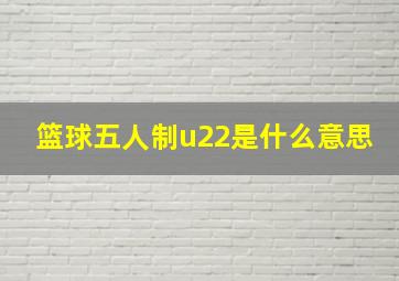 篮球五人制u22是什么意思