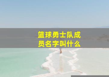 篮球勇士队成员名字叫什么