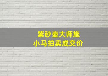 紫砂壶大师施小马拍卖成交价