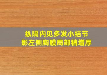 纵隔内见多发小结节影左侧胸膜局部稍增厚