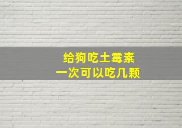 给狗吃土霉素一次可以吃几颗