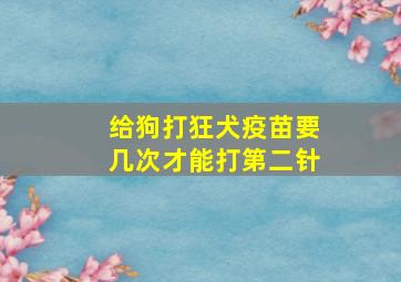 给狗打狂犬疫苗要几次才能打第二针