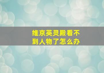 维京英灵殿看不到人物了怎么办