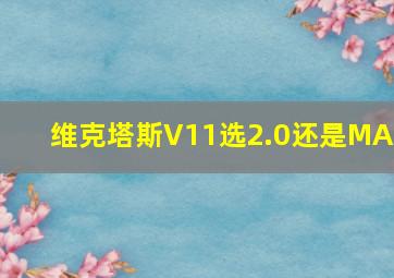 维克塔斯V11选2.0还是MAX