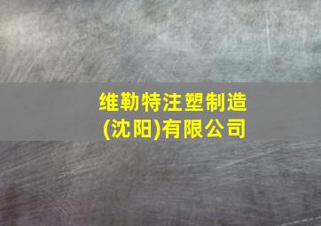 维勒特注塑制造(沈阳)有限公司